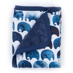 Oilo Indigo Elephant Cuddle Blanket