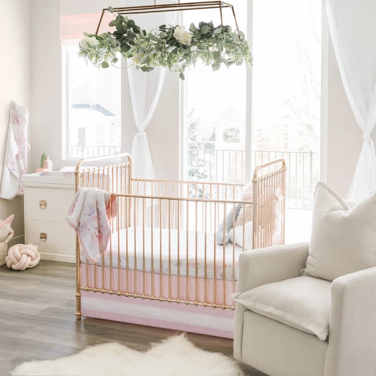Oilo Crib Skirt - Blush