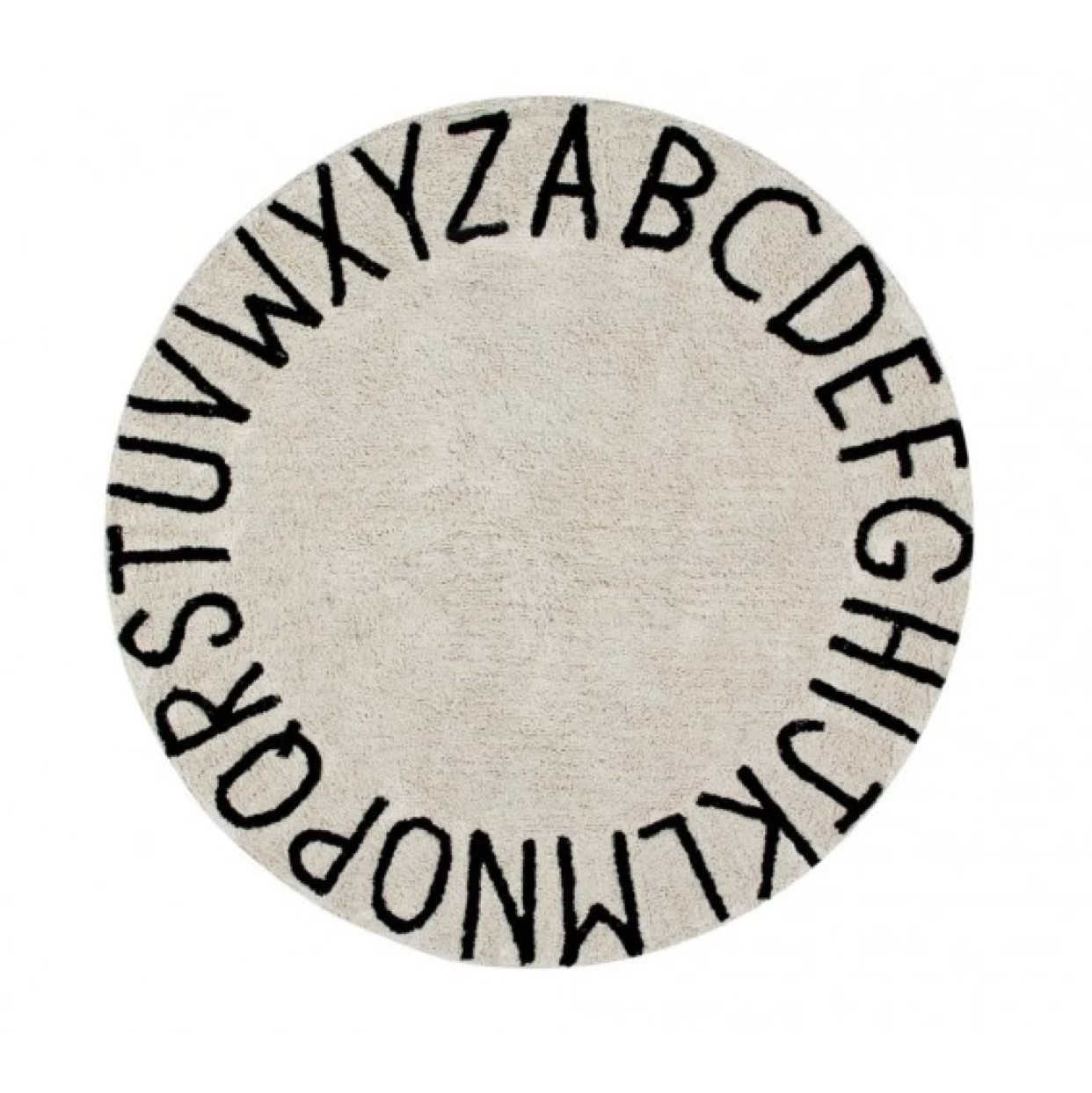 Lorena Canals Round ABC Rug - Black