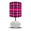 Pink Plaid On White Base Lamp