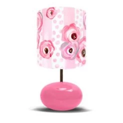Polka Dots And Pink Roses On Pink Base - Lamp