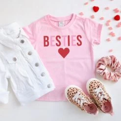 Pink Heart Bestie Tee