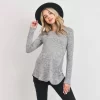 Maternity/Nursing Knit Sweater Surplice Tunic- Heather Grey