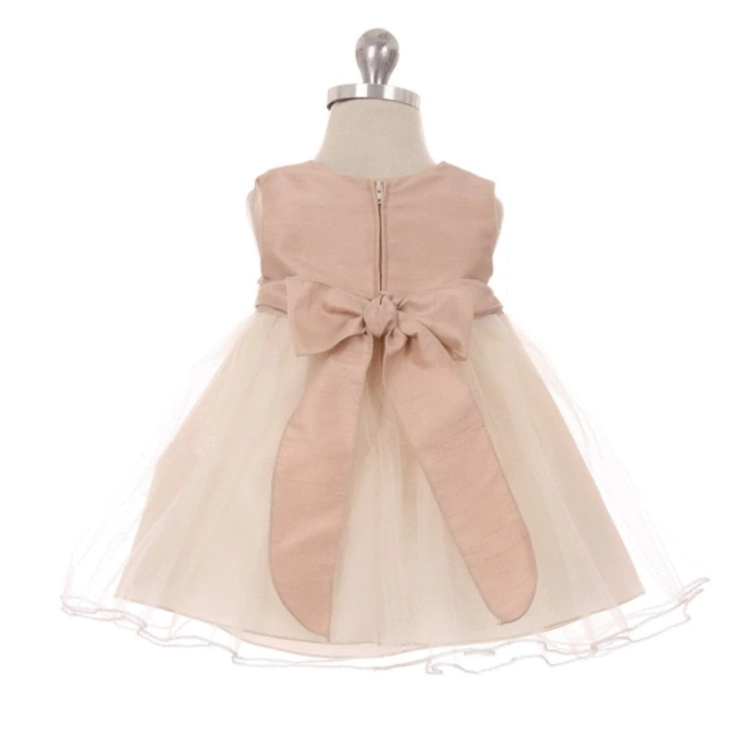 Satin Tulle Formal Dress - Dusty Rose - Image 2
