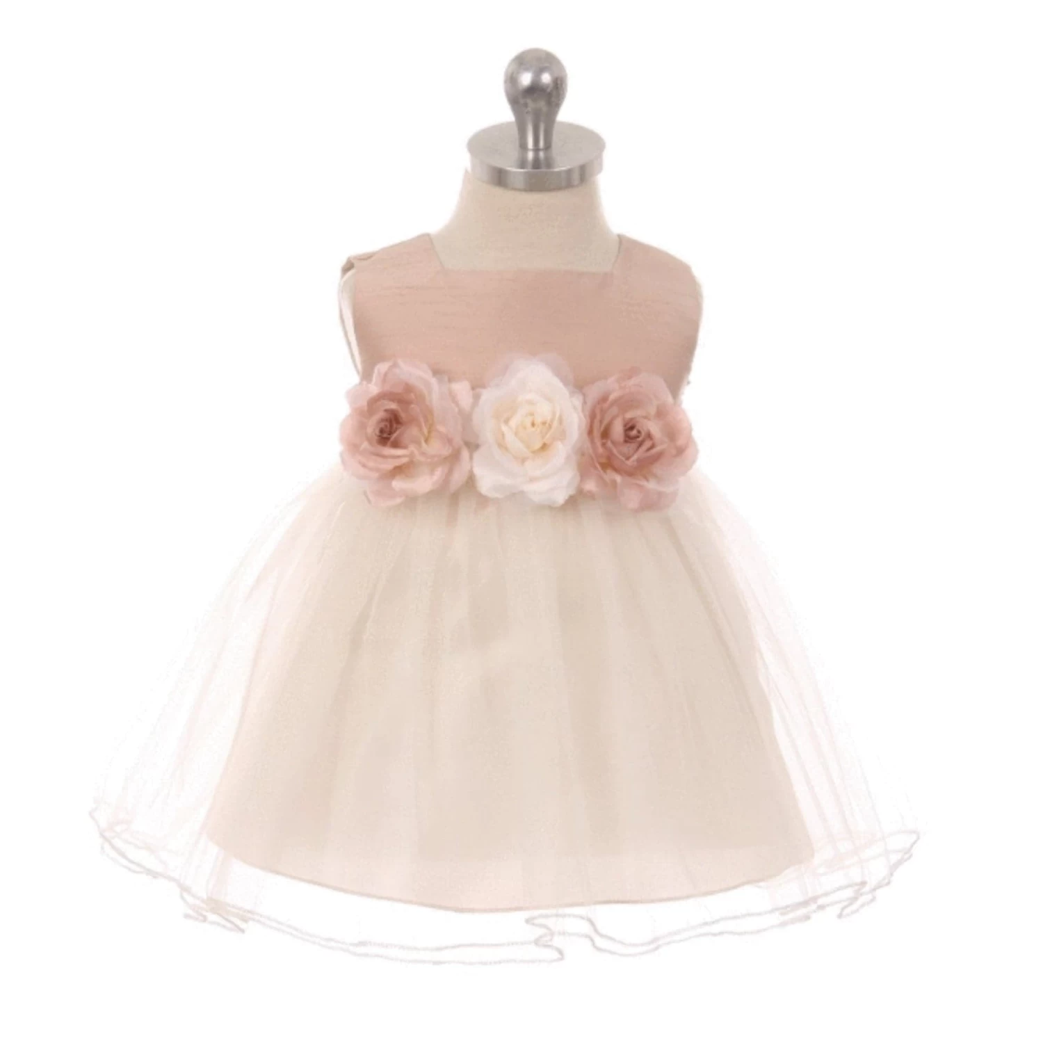 Satin Tulle Formal Dress - Dusty Rose