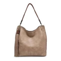 Amber Tassel Hobo Bag - Khaki
