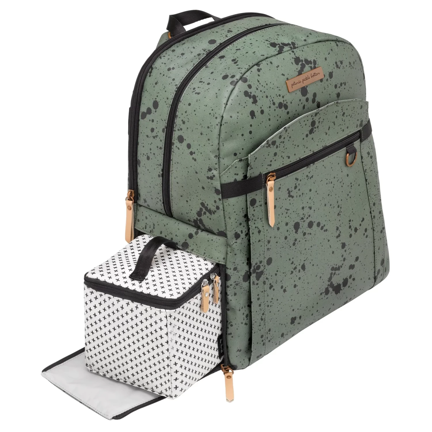 2-IN-1 PROVISIONS BREAST PUMP & DIAPER BAG BACKPACK IN OLIVE INK BLOT - Image 4