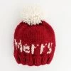 Merry Hand Knit Pom Beanie Hat