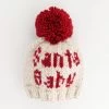 Santa Baby Hand Knit Pom Beanie Hat