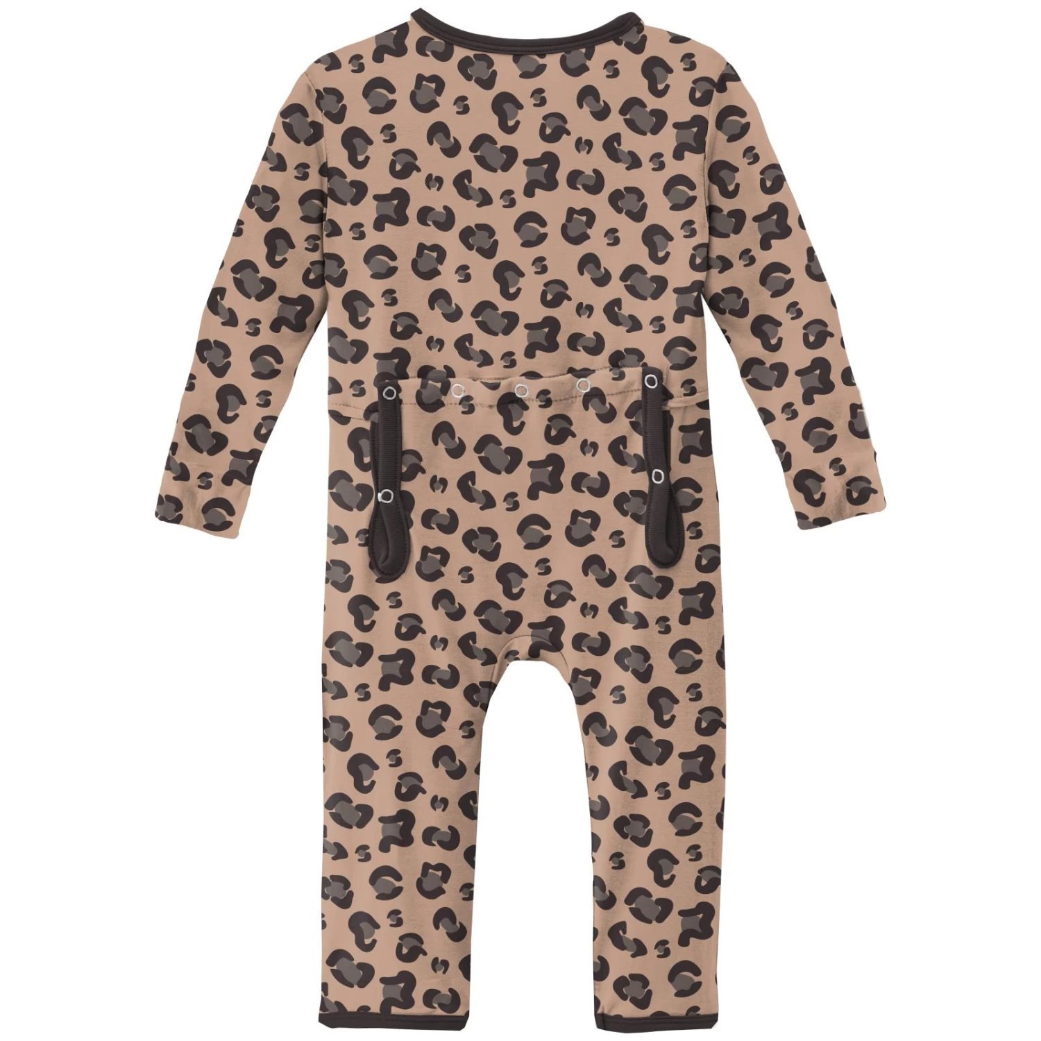 Kickee Pants Coverall With Zipper - Suede Cheetah Print - Image 2