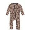 Kickee Pants Coverall With Zipper - Suede Cheetah Print