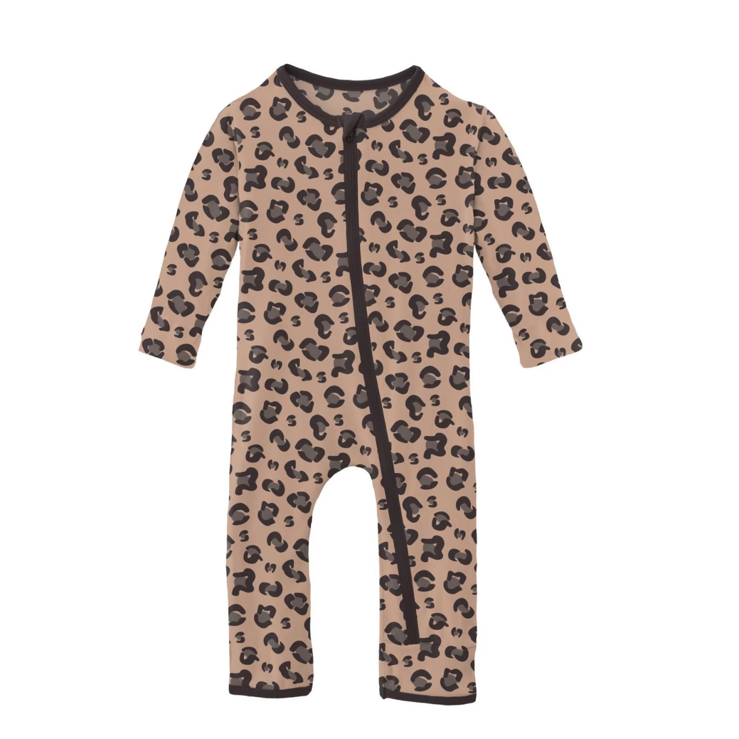 Kickee Pants Coverall With Zipper - Suede Cheetah Print