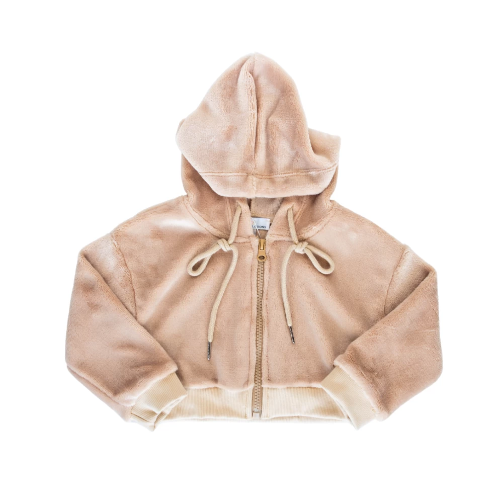 Tammie Drop Shoulder Teddy Hoodie - Almond - Image 3