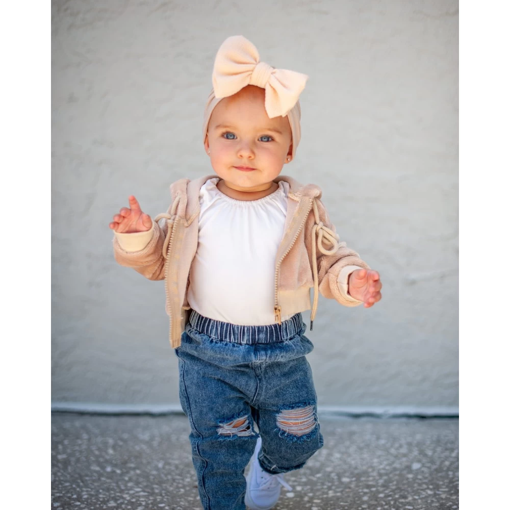 Tammie Drop Shoulder Teddy Hoodie - Almond - Image 2