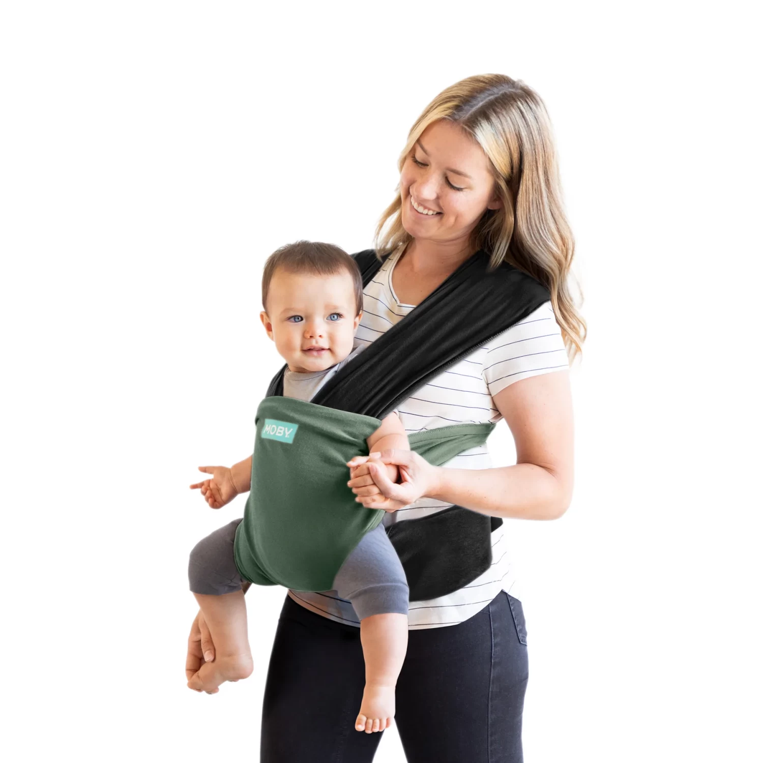 Moby Easy Wrap Carrier - Olive/Onyx - Image 2