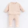 Play Up Organic Jersey Trouser Set - Cream Blush