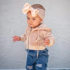 Tammie Drop Shoulder Teddy Hoodie - Almond