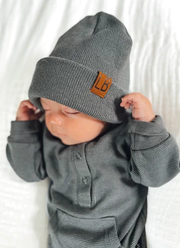 LB Knit Beanie - Pewter - Image 4