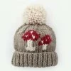 Mushroom Hand Knit Beanie Hat