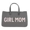 Grey Canvas Tote - Girl Mom