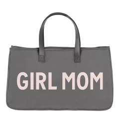 Grey Canvas Tote - Girl Mom