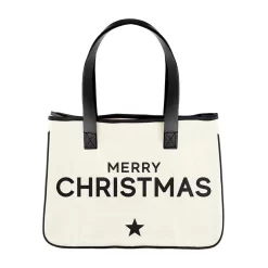 Mini Holiday Canvas Tote - Merry Christmas