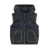 Boys Hooded Puffer Vest - Slate Blue