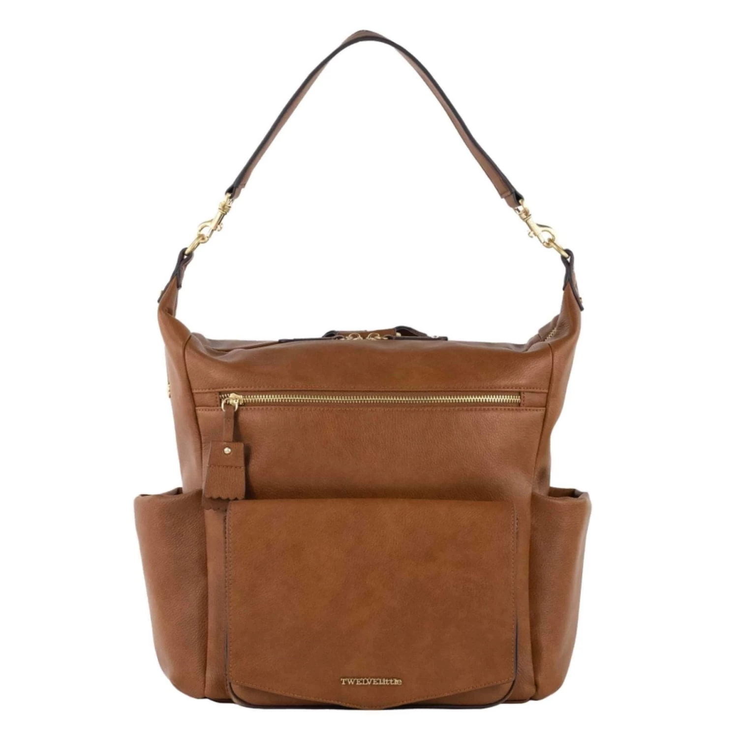 TwelveLittles Peek A Boo Convertible Hobo Diaper Bag - Toffee