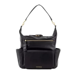 TwelveLittles Peek A Boo Convertible Hobo Diaper Bag - Black