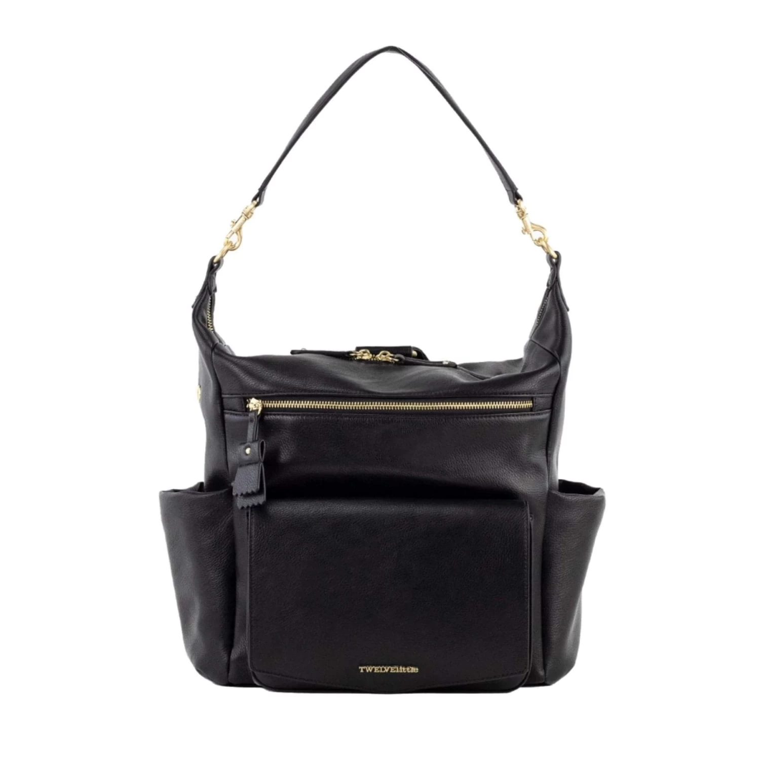 TwelveLittles Peek A Boo Convertible Hobo Diaper Bag - Black