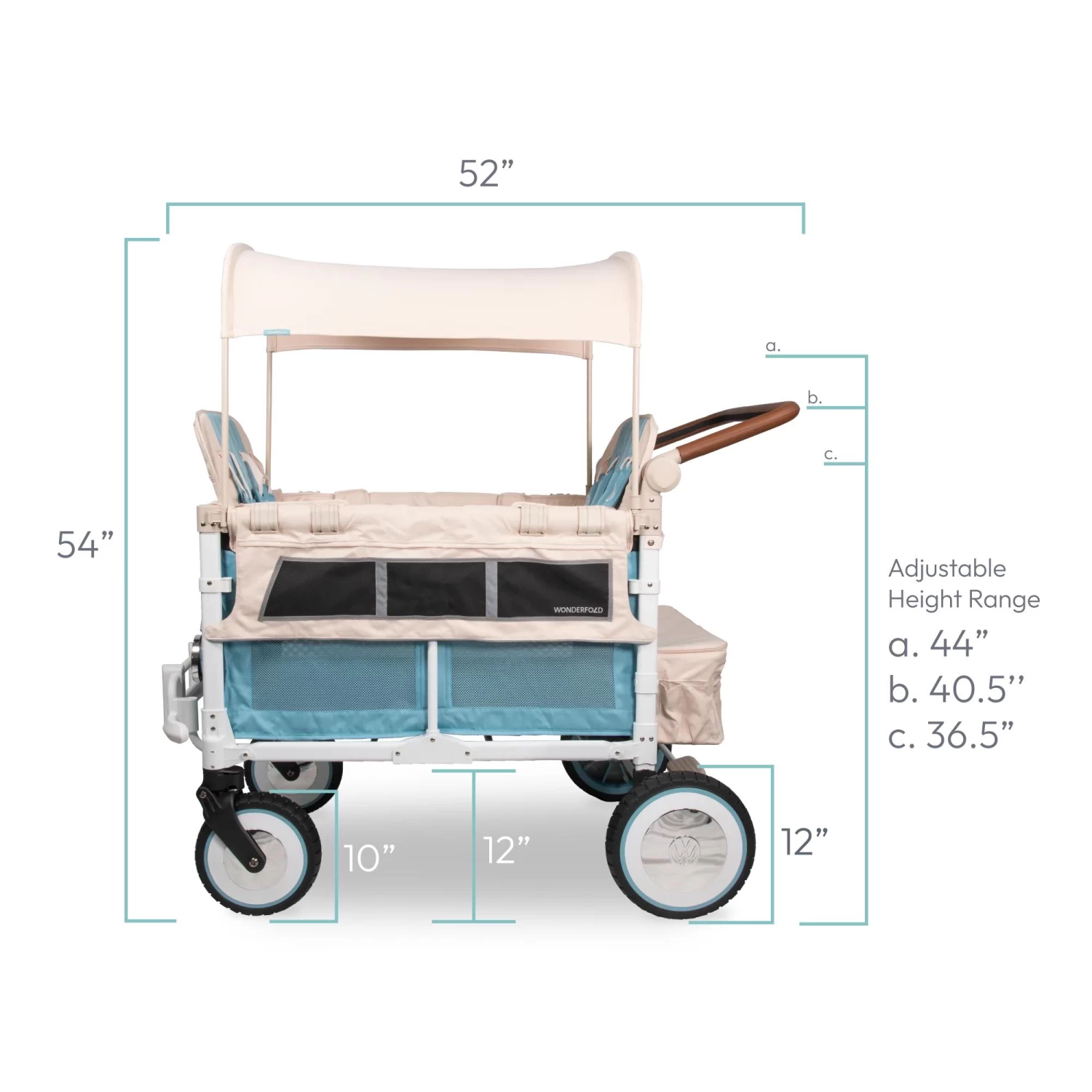 Wonderfold VW4 Volkswagen Stroller Wagon- Bondi Blue - Image 4