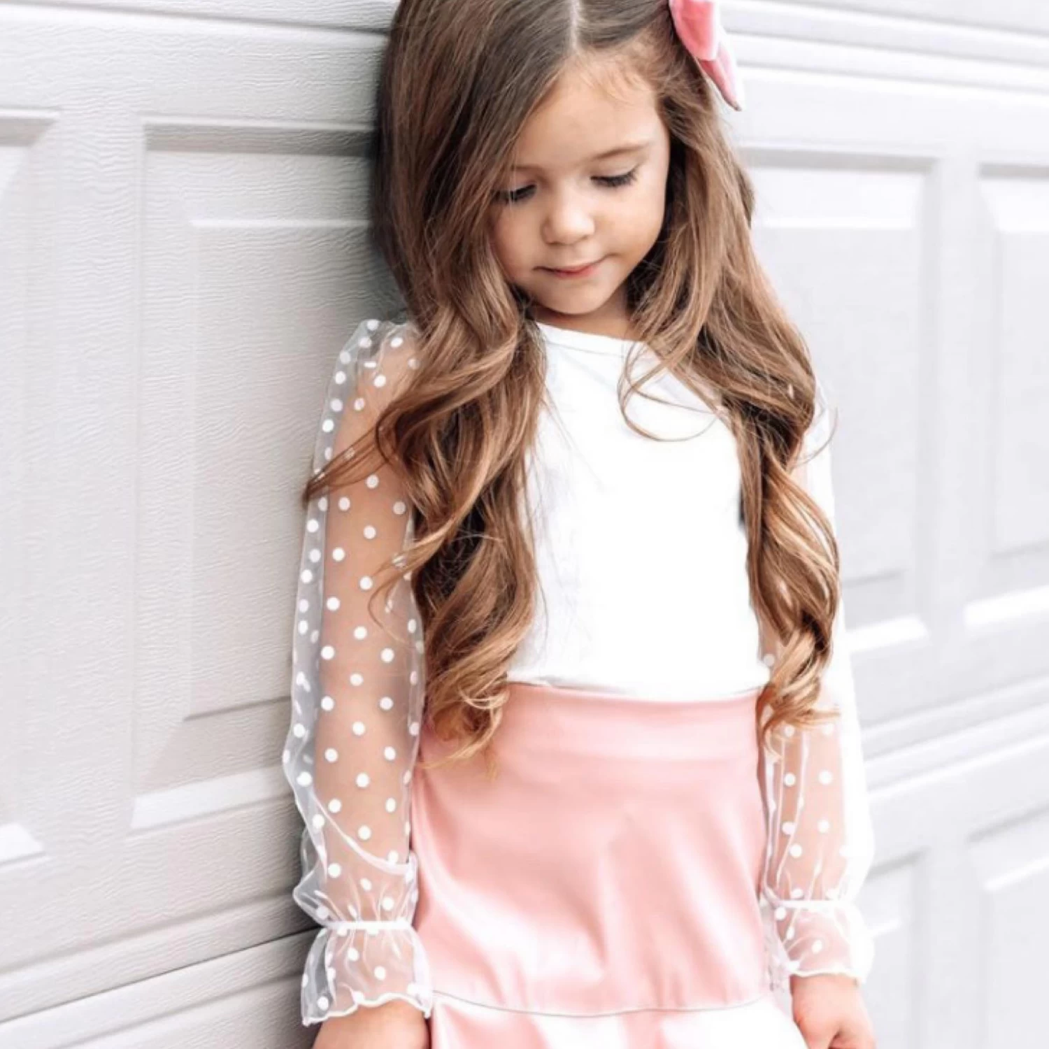 Destinee Dot Sleeve Leo - White