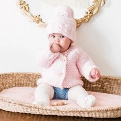 Pom Knit Beanie - Blush Pink