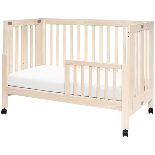 Babyletto Maki Full-Size Folding Crib With Toddler Bed Conversion Kit - Washed Natural - Image 7