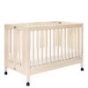 Babyletto Maki Full-Size Folding Crib With Toddler Bed Conversion Kit - Washed Natural