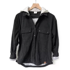 LB Adult Corduroy Shacket - Black