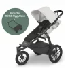 UPPAbaby Ridge Jogging Stroller + PiggyBack Ride-Along Bundle - Bryce (White / Carbon)