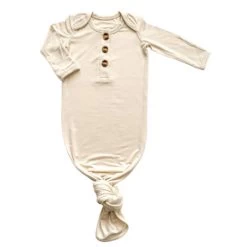 Knotted Baby Gown - Cream