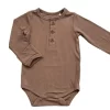 Long Sleeve Ribbed Bodysuit - Mocha