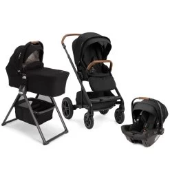 Nuna MIXX Next Bundle - Stroller, Bassinet + Stand, And PIPA Urbn Infant Car Seat - Caviar