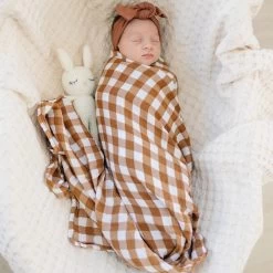Gingham Muslin Swaddle Blanket