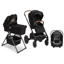Nuna MIXX Next Bundle - Stroller, Bassinet + Stand, And PIPA RX Infant Car Seat - Caviar