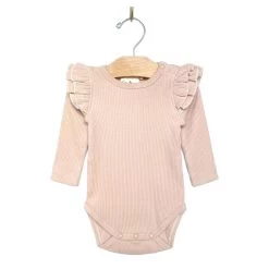 City Mouse Modal Rib Flutter Bodysuit - Rose