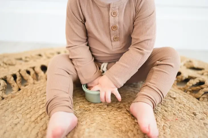 Long Sleeve Ribbed Bodysuit - Mocha - Image 2