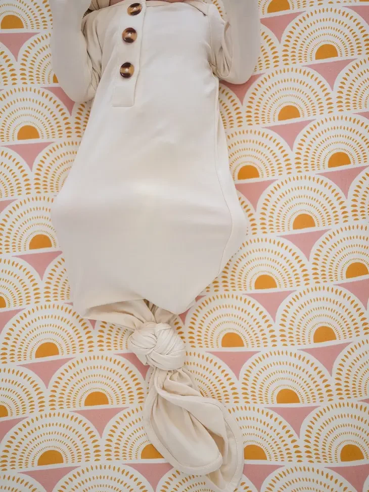 Knotted Baby Gown - Cream - Image 3