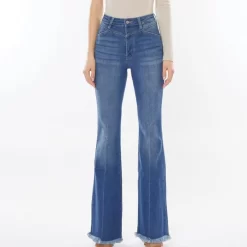 Kancan High Rise Flare Jeans - Medium Wash