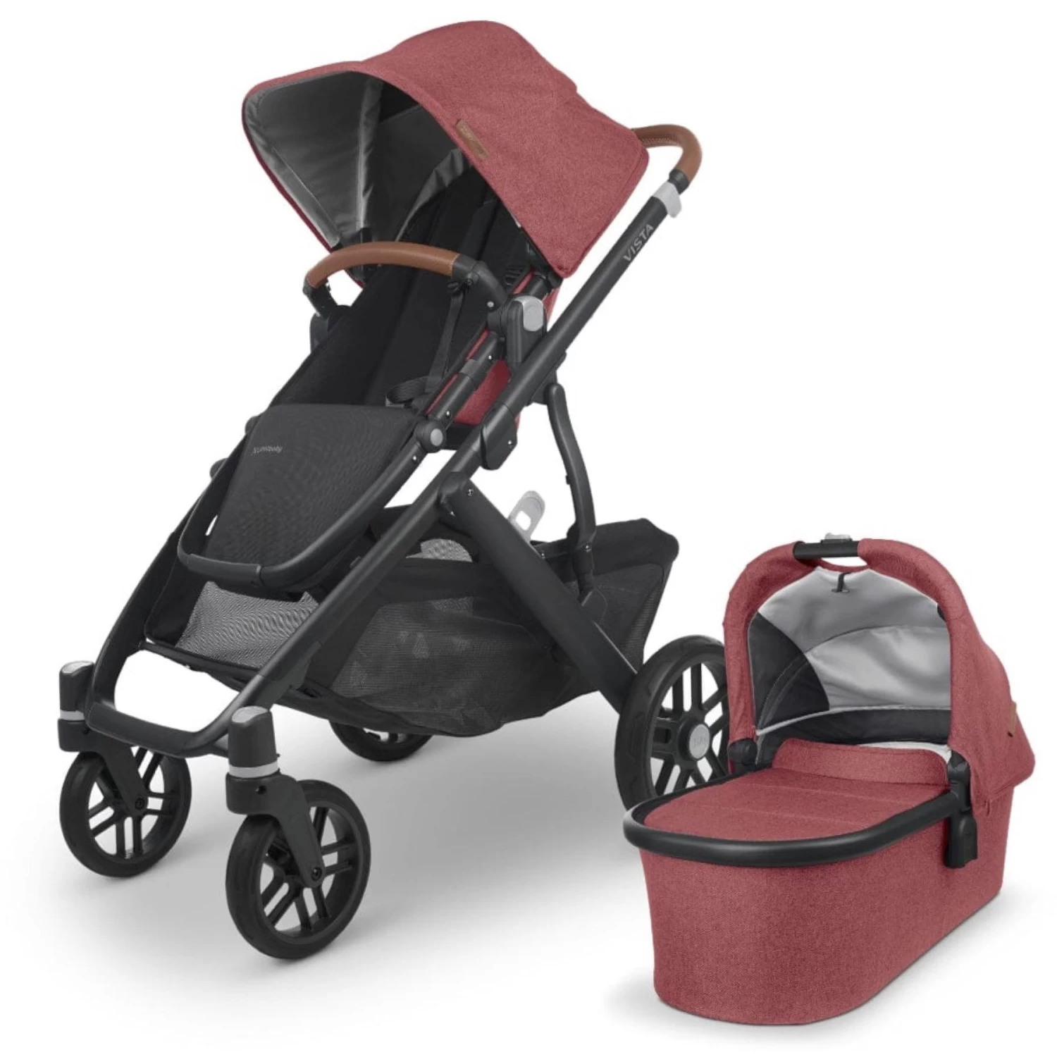 UPPAbaby VISTA V2 And MESA Max Travel System - Lucy Rosewood Melange/Anthony White Grey Marl - Image 3