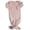 Ribbed Knotted Baby Gown - Blush