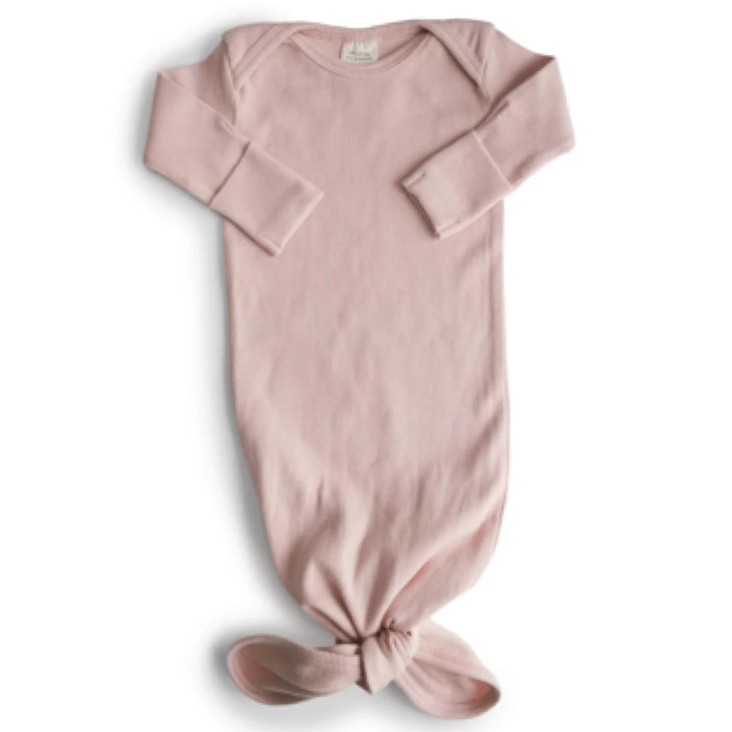 Ribbed Knotted Baby Gown - Blush