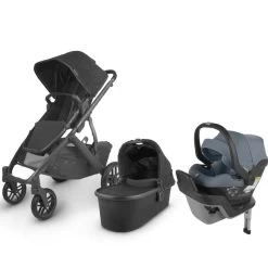 UPPAbaby VISTA V2 And MESA Max Travel System - Jake Charcoal Black/Gregory Blue Melange